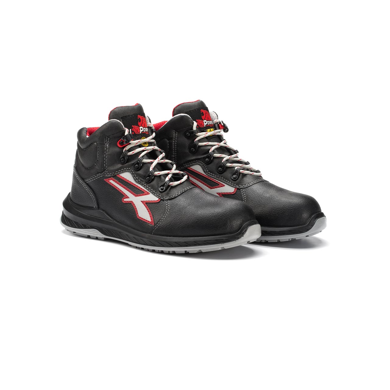 paio-di-scarpe antinfortunistiche-alte-upower-modello-boston-linea-redindustry-vista-prospettica