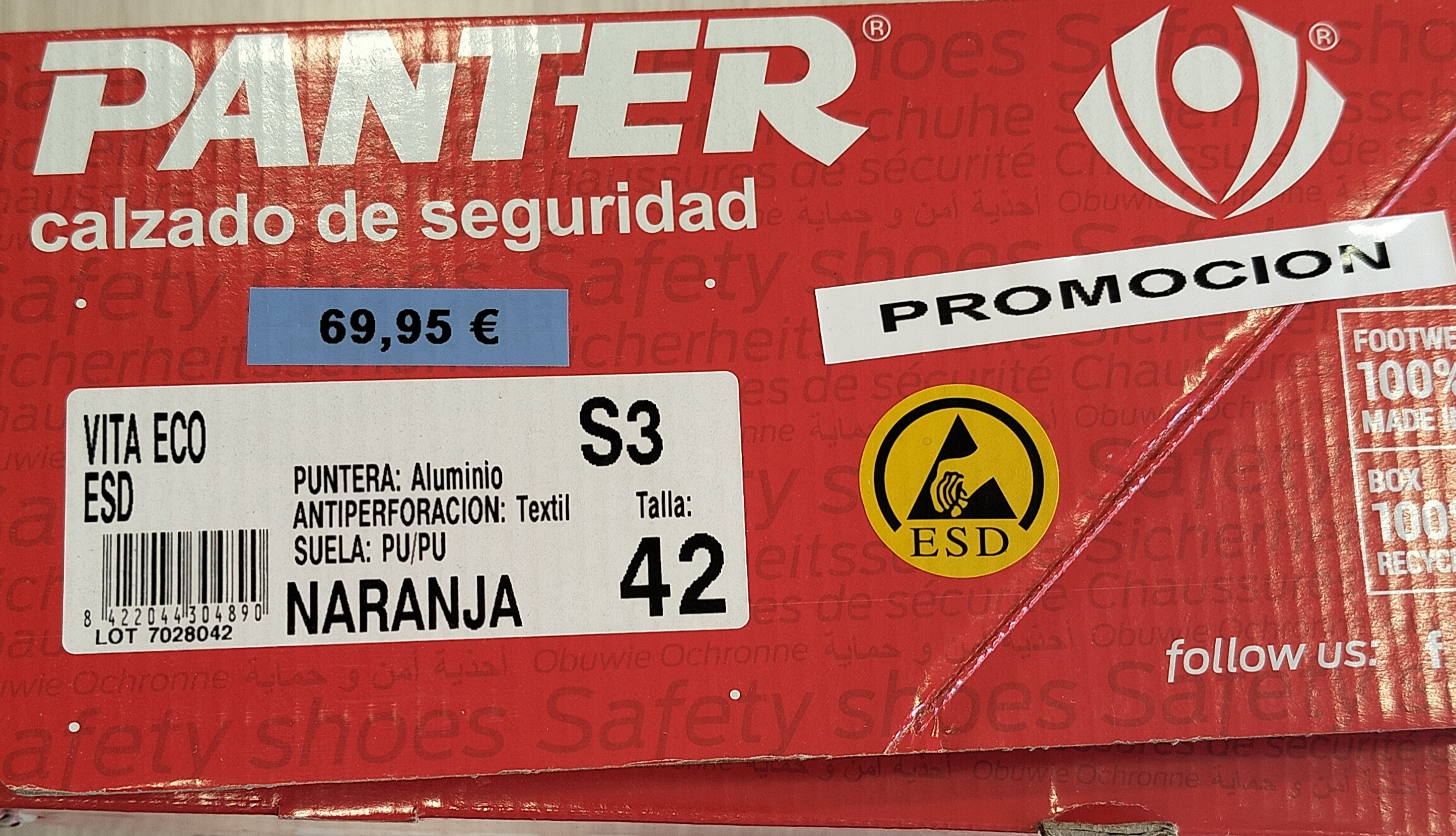 Calzado de Seguridad PANTER VITA ECO S3